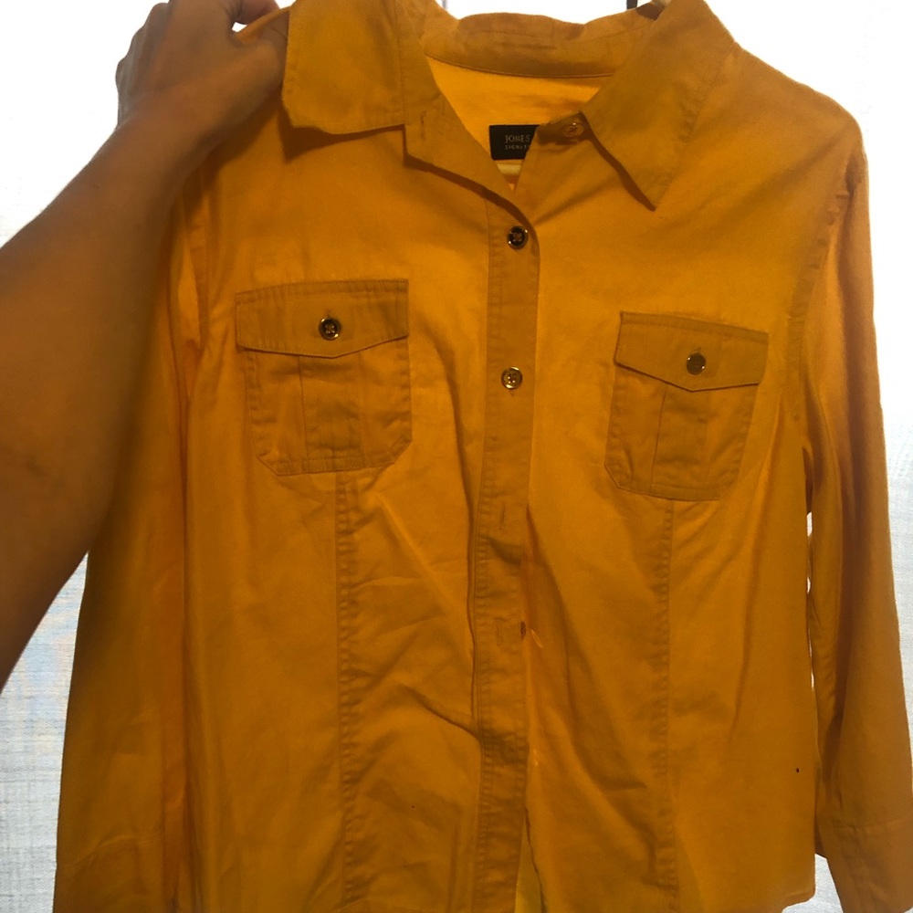 Button up yellow jacket-kinda like a denim jacket